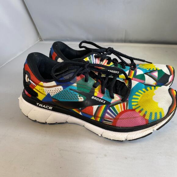 Brooks Trace 2 x Lisa Congdon Womens 6.5 B Shoes running Tie Dye Pride Rainbow - Picture 1 of 5